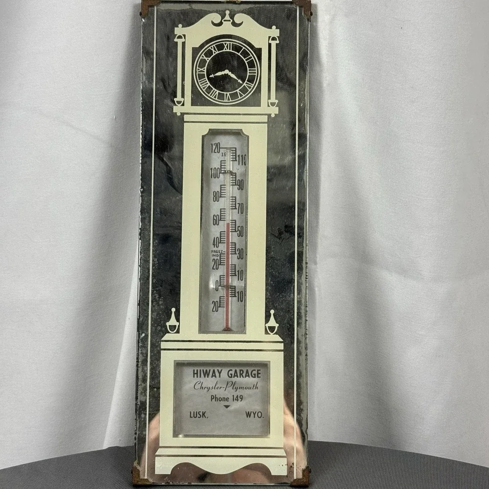 HiWay Garage,Chrysler Plymouth - Lush, WY Clock Mirror Advertising piece vintage